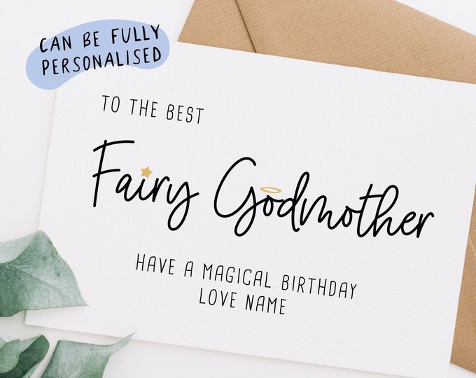 Godmother Birthday Card Fairy Godmother Birthday Card - Etsy UK