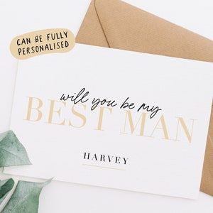 Will You Be My Best Man Card, Personalised Best Man Wedding Proposal Card, Card For Best Man, Personalised Wedding Proposal Cards, WD81