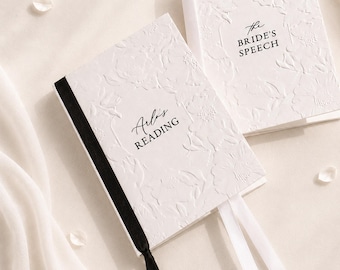 Wedding Reading Book, Personalised Ceremony Speech & Reading Card, Luxury Embossed Wedding Reading Booklet, EM-05