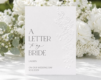 Wedding Letter To My Bride Card, Personalised Bride Letter, Wedding Morning Card From Groom, Bride Keepsake Gift, Wedding Day Cards, EMB-05
