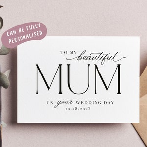 Personalised to my mum on your wedding day card, mum wedding day card personalised, stepmum on your wedding day card,  withpuns, co-a39