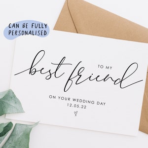 Wedding day card best friend, To my best friend on your wedding day card, personalised wedding day card for best friend, wedding card, WD22