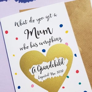 what do you get a mum who has everything card, another grandchild card,  Pregnancy announcement Card, pregnancy reveal to parents, bs110