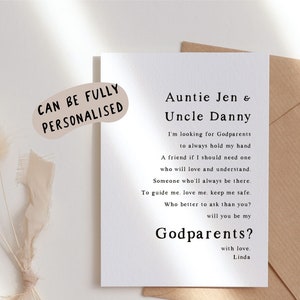 will you be my godparents card, godparent personalised card, godparent christening card, godparents proposal poem, withpuns, kj94