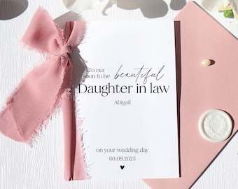 card for daughter in law on wedding day, card for future daughter in law on wedding day, future daughter in law card, personalised, ri-76