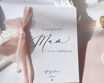 Carte de mariage de maman, carte de mariage de ma mère, sur ma carte de mariage, carte de mariage personnalisée pour maman, carte de ma belle maman, rk-28
