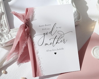 personalised godmother card, will you be my godmother card, godmother proposal card, godmother poem card, card for guideparents, ri-71