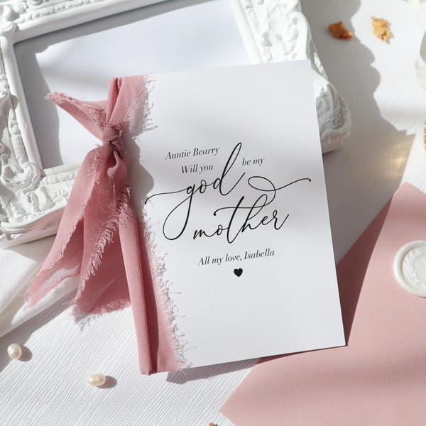 personalised godmother card, will you be my godmother card, godmother proposal card, godmother poem card, card for guideparents, ri-71
