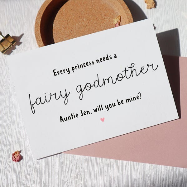 Every Prince Needs a Fairy Godmother card, card for fairy godmother personalised, fairy godmother proposal card, godparents cards, op14