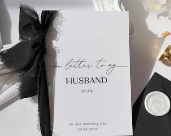 Wedding Letter to Husband Card, personalised love letter card, wedding day letter to my husband card, on our wedding day card, rk-23