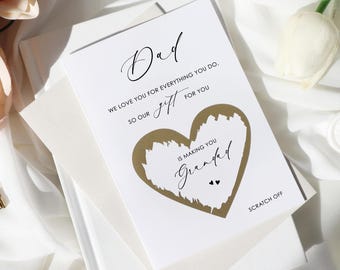 Carte de vœux pour papa, faire-part de grossesse à papa, cartes à gratter révélatrices de grossesse, carte à gratter révélatrice de grossesse, cj16