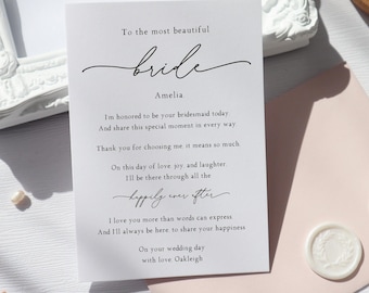 personalised card for bride from bridesmaid, from your bridesmaids card for bride, Beautiful Bride to be card, personalised cards, kj02