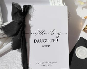 Wedding Letter to Daughter Card, daughter personalised wedding day card, letter to my daughter wedding card, on your wedding day card, rk-23