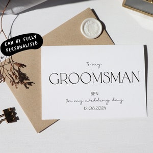 to my groomsman on my wedding day card, groomsman wedding day card, thank you for being my groomsman card, groomsman thank you gift, co-a13 image 1