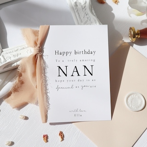 personalised nan birthday card, personalised nanny birthday card, personalised grandma birthday card, personalised nana birthday card, ri-03 image 1