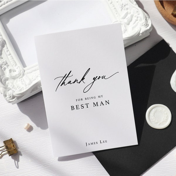 Personalised Best Man Thank You Card, thank you for being my best man card, thank you card to best man, groomsman thank you card, rr61