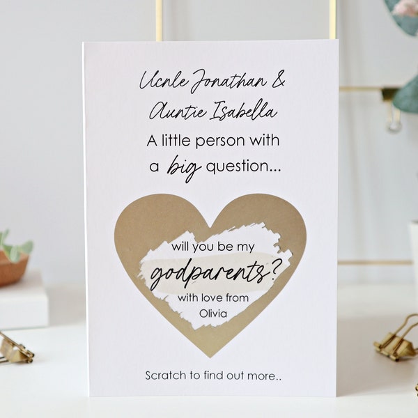 godparents scratch card personalised, personalised godparent card, will you be my godparents card, godparent proposal card, withpuns, co-a17