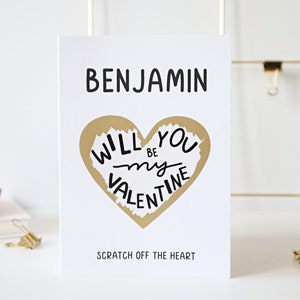 will you be my valentine card, be my valentine card, personalised valentine card, valentine scratch card, valentine card funny, lv05