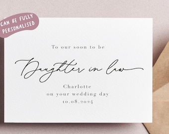 daughter in law wedding day card, daughter in law your wedding day card, to our soon to be daughter in law on your wedding day card, co-a69