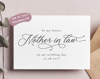 to my future mother in law card on my wedding day, wedding day card mother in law, mother in law wedding card, father in law card, co-a12