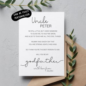 Will You Be My Godfather Card, Be My Godfather Card, Godfather Proposal