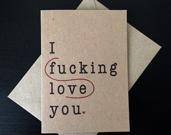 Funny love card, Wedding Anniversary card, 1st Anniversary card, funny boyfriend card, funny husband card, swear card, boyfriend birthday