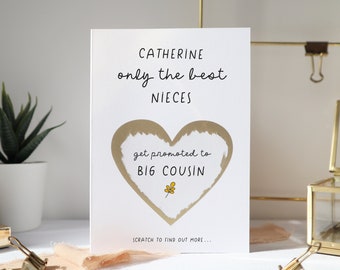 you're going to be a big cousin scratch cards, Pregnancy Announcement Card for nieces, Pregnancy Announcement Card for niece, withpuns, ko84