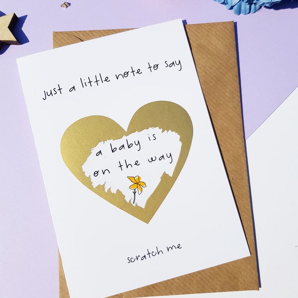 Pregnancy Announcement Card, Just A Little Note To Say card, A Baby Is On The Way, Pregnancy Announcement, New Baby Card, withpuns, je14