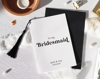 to my bridesmaid on my wedding day card, letter to my bridesmaid on my wedding day, bridesmaid thank you card, card for maid of honour, rr52
