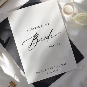 Wedding Letter to Husband Card, personalised love letter, wedding day letter to my husband card, on our wedding day card, FL-09 husband image 3