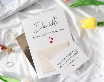 Will You Be My Girlfriend Proposal Card, will you be my girlfriend cards, personalised will you be my girlfriend card, proposal cards, EN-04