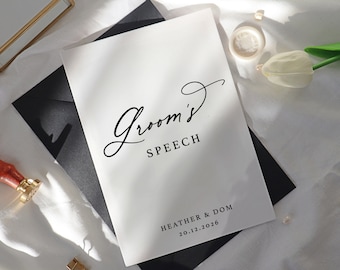 Personalised Wedding Speech Card, personalised groom's speech card, wedding speech cards, wedding cue card, the groom's speech, FL-06 groom