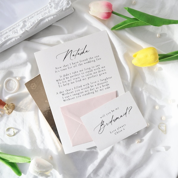 Personalised Bridesmaid Proposal Card, will you be my bridesmaid card, bridesmaid proposal cards, will you be my maid of honour card, EN10