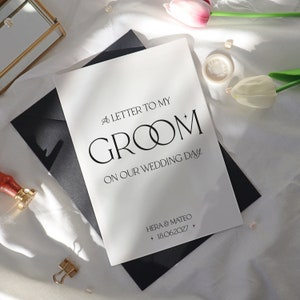 A Letter To My Groom Card, letter to groom on our wedding day card, personalised letter to groom card, love letter to groom card, FL08-groom