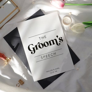 Groom Speech Card, bride speech card, personalised wedding speech cards, personalised groom's speech card, bride's speech card, FL05-groom