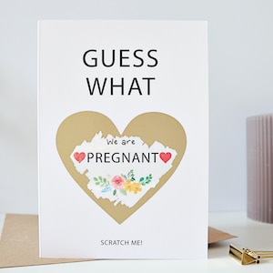 we're pregnant scratch cards, we're having a baby scratch off, scratch pregnancy announcement, we're expecting scratch card, withpuns, PA75 image 1