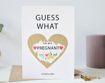 we're pregnant scratch cards, we're having a baby scratch off, scratch pregnancy announcement, we're expecting scratch card, withpuns, PA75