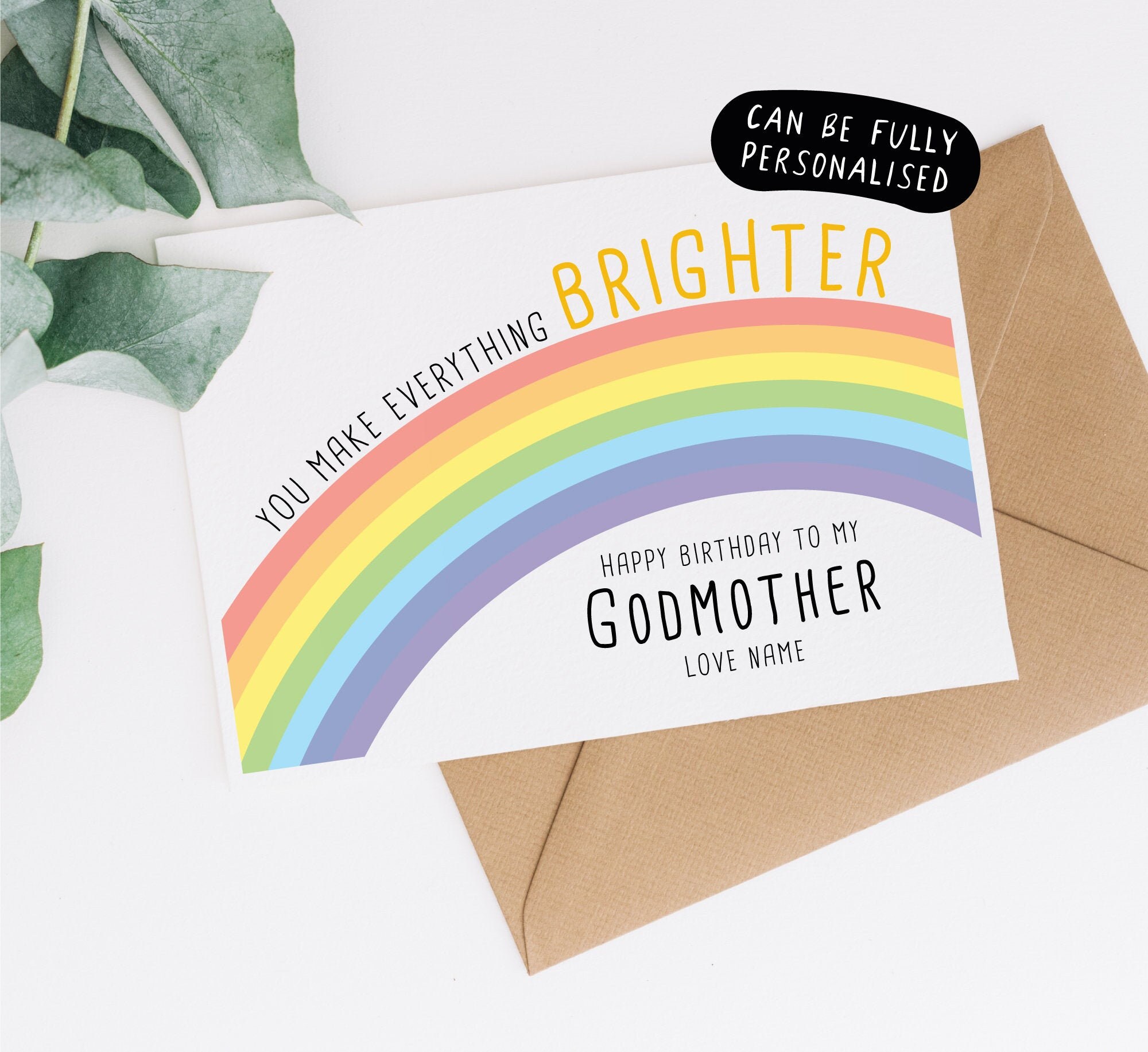 Godmother Birthday Card Personalised Birthday Card for - Etsy UK