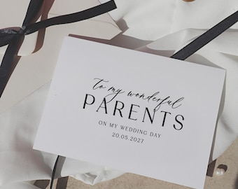 Parents Wedding Day Card, personalised wedding day cards, to my parents on my wedding day card, card for mum and dad, card for parents, NF21