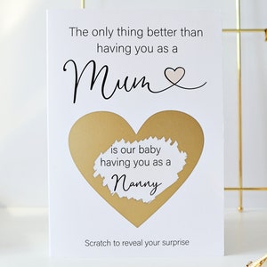 Pregnancy announcement scratch card for Mum, Mum baby reveal scratch cards, you're going to be a nanny scratch off cards uk, W06 MUM