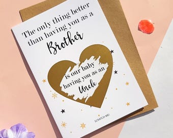 Promoted to Uncle, you're going to be an uncle, card for brother, Pregnancy announcement card, pregnancy reveal card, Christmas card, PA132