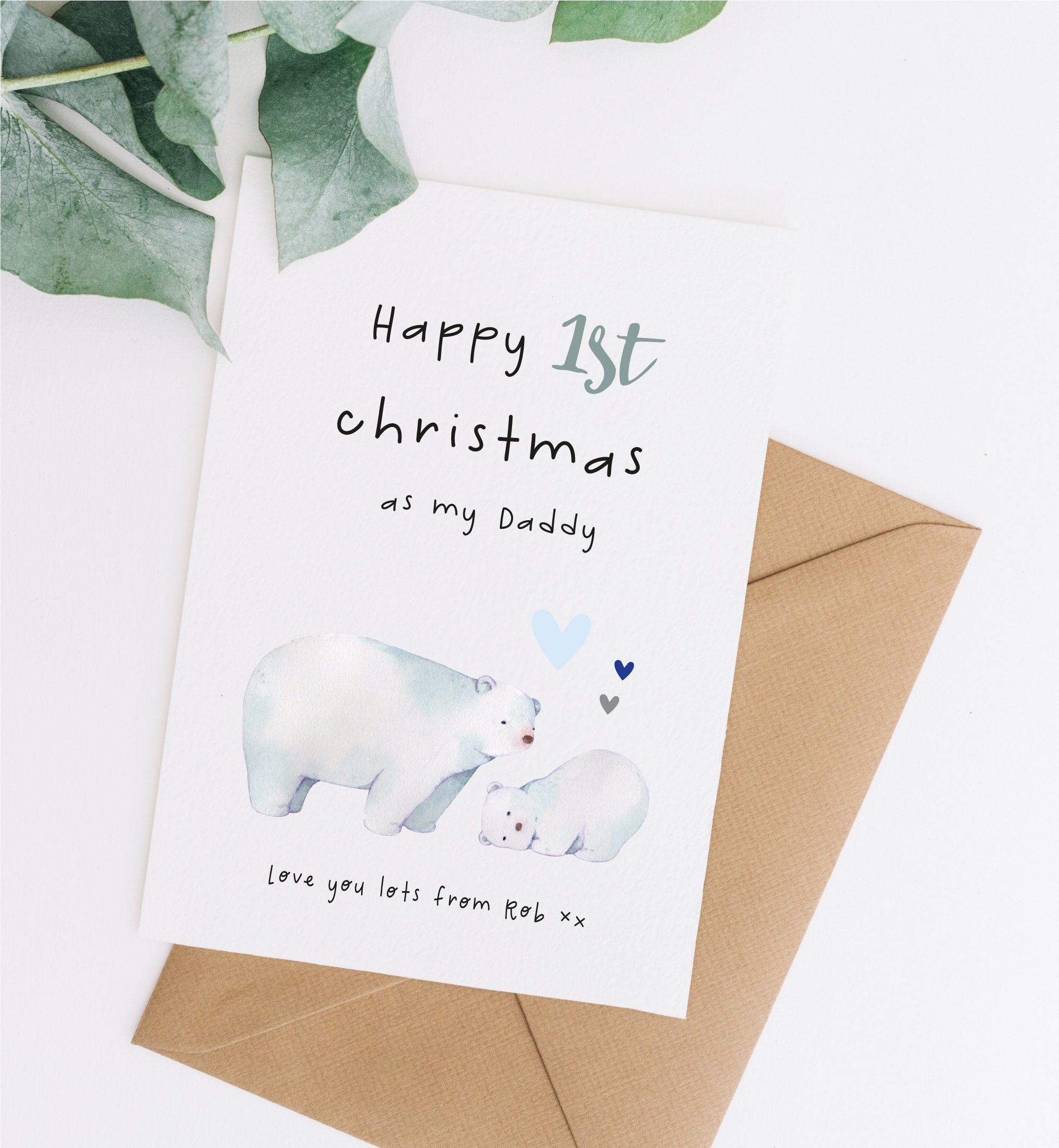 First Christmas Card as Daddy 1st Christmas Card as Daddy Etsy UK