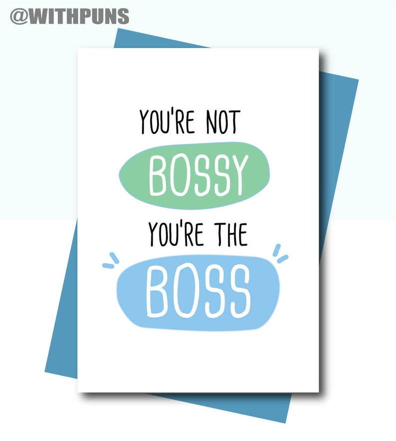 Card for Boss Boss leaving card Funny Boss Birthday card Etsy