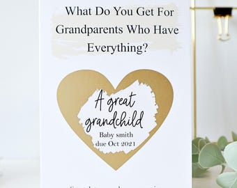 what do you get for Grandparents who have everything card, another great grandchild card, baby reveal to grandparents card, W05 GRANDPARENTS