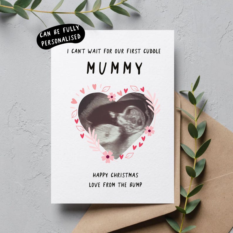 Personalised Christmas Card From the Bump, Christmas Card to Mummy to ...