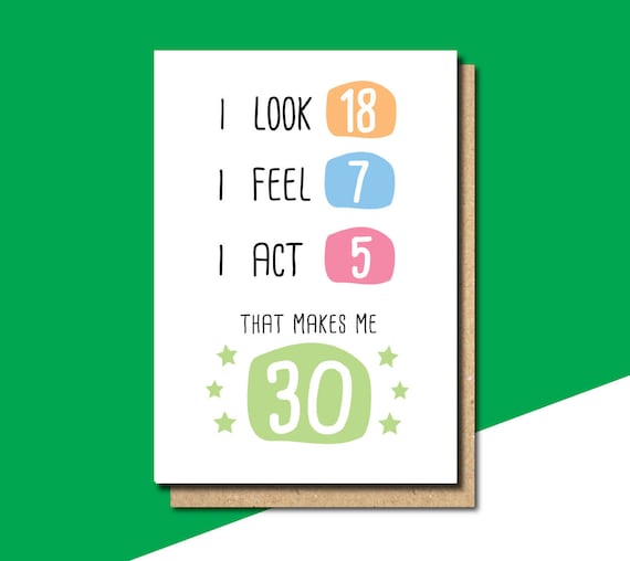 Nieuw 30e verjaardag Card grappige verjaardagskaart 30ste gift van | Etsy MF-71