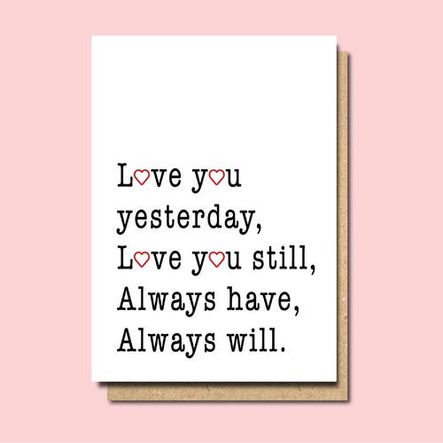 I Love You Card Card for Girlfriend Card for Boyfriend Card - Etsy