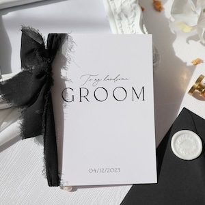 to my husband to be card, personalised card for groom, card for groom from bride, husband to be on our wedding day card, withpuns, ri-70