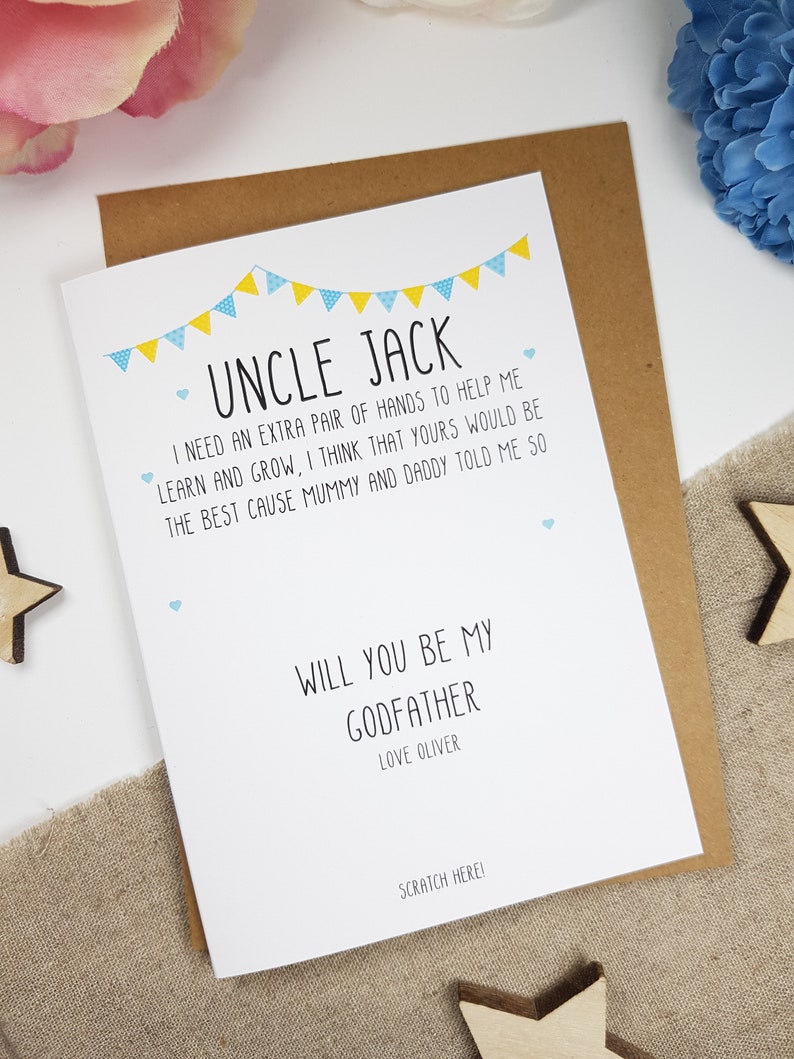 Will you be my godfather card godfather proposal card | Etsy