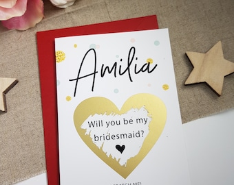 will you be our flower girl maid of honour bridesmaid wedding proposal card WP66 